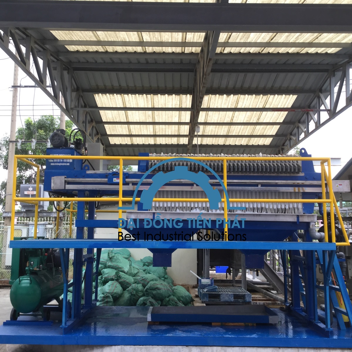 Lắp đặt hệ thống máy ép bùn khung bản tại công ty TNHH Bông Mai