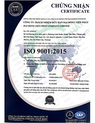 Đại Đồng Tiến Phát - Chứng nhận ISO 9001:2015 